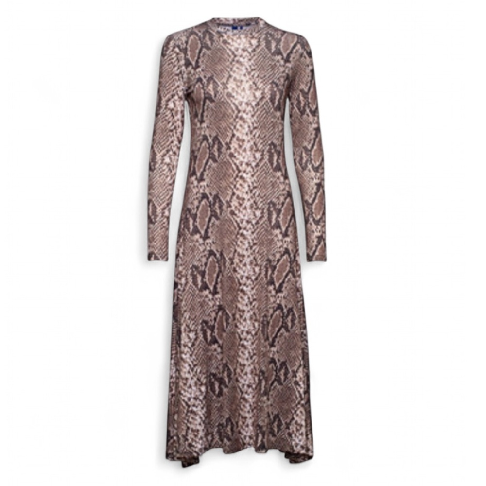 Snake Print Long Sleeve Knit Dress